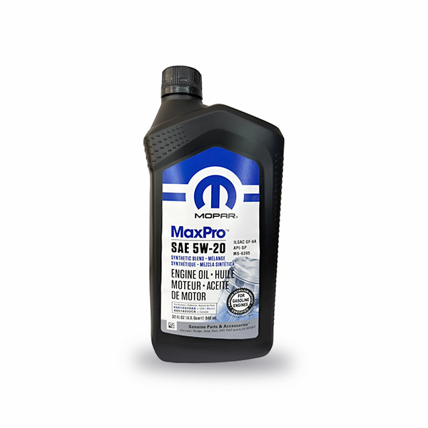 Aceite de Motor 5W-20, Envase de Aceite de motor sintético Mopar 5W-20 (Cuarto), Mopar, Aceite de motor Mopar 5W-20 sintético (cuarto de galón).